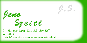 jeno szeitl business card